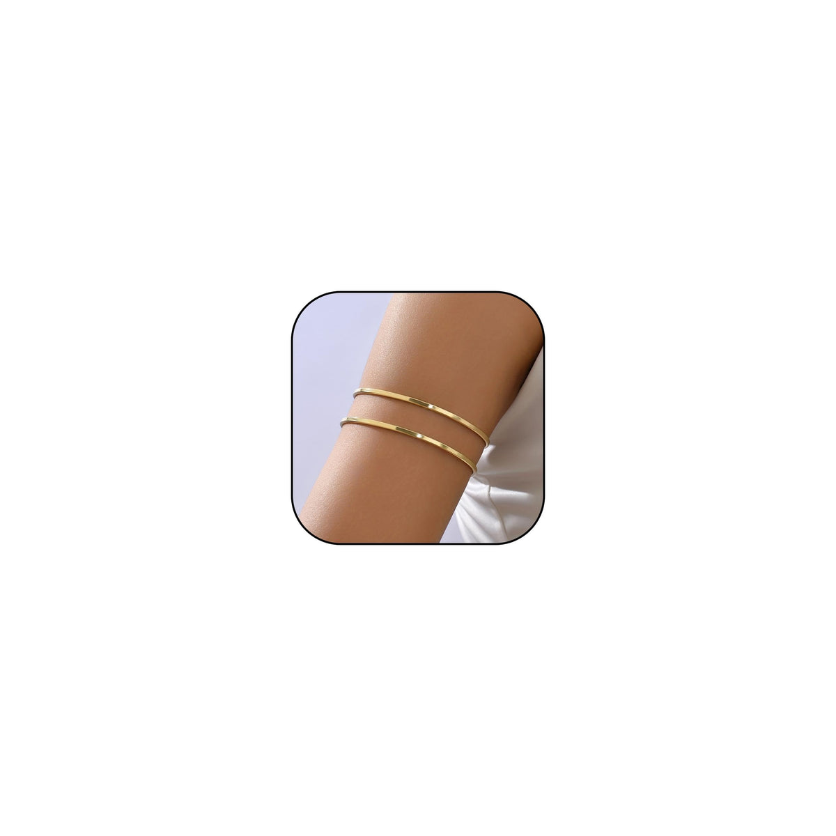 Gold Arm Cuff — Minimalist Double Coil Upper Arm Bracelet, Adjustable