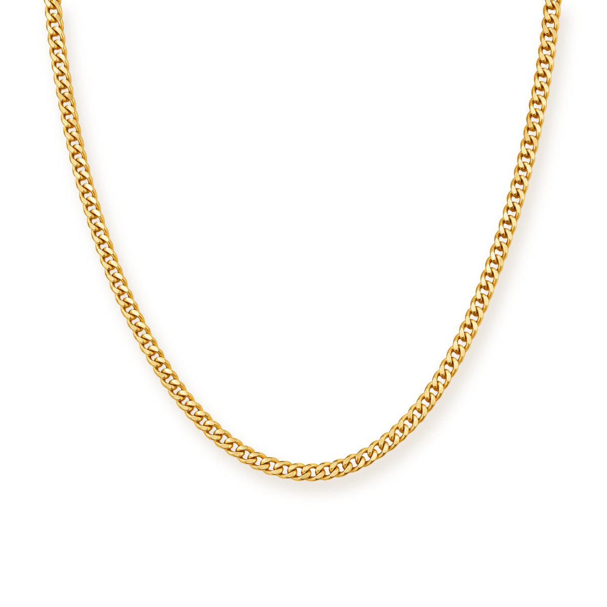 Curb Chain Necklace — 24K Gold Plated, Made in the USA