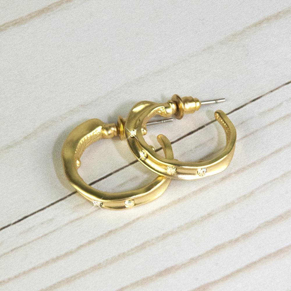 Zirconia Gold Hoop Earrings
