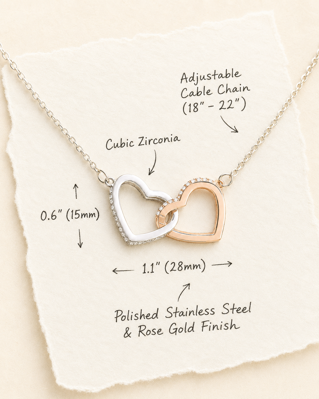 Linked — Interlocking Hearts Necklace