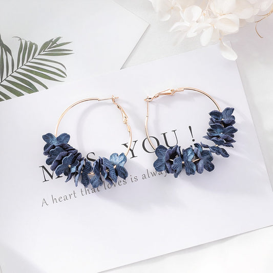 Floral Gold Hoop Earrings
