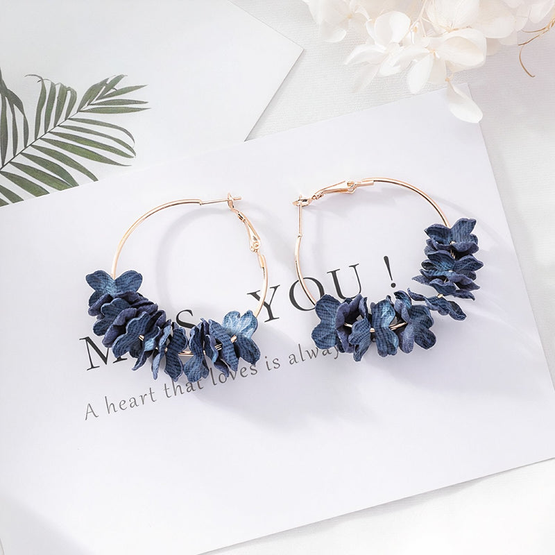 Floral Gold Hoop Earrings