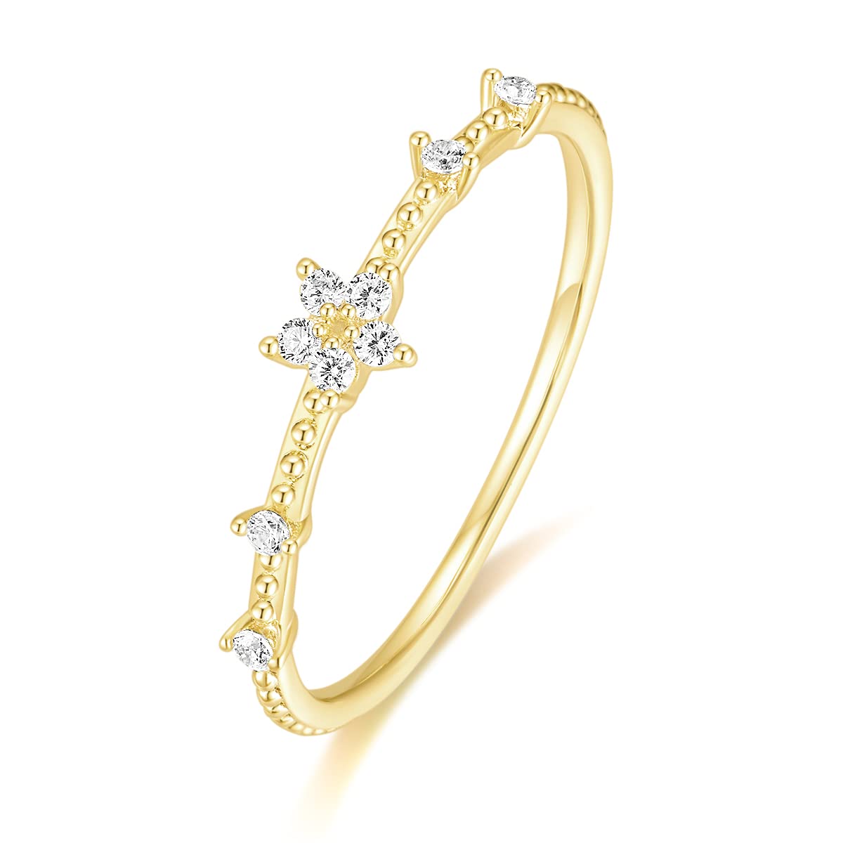 Star Stacking Ring — Dainty 14K Gold Plated Band