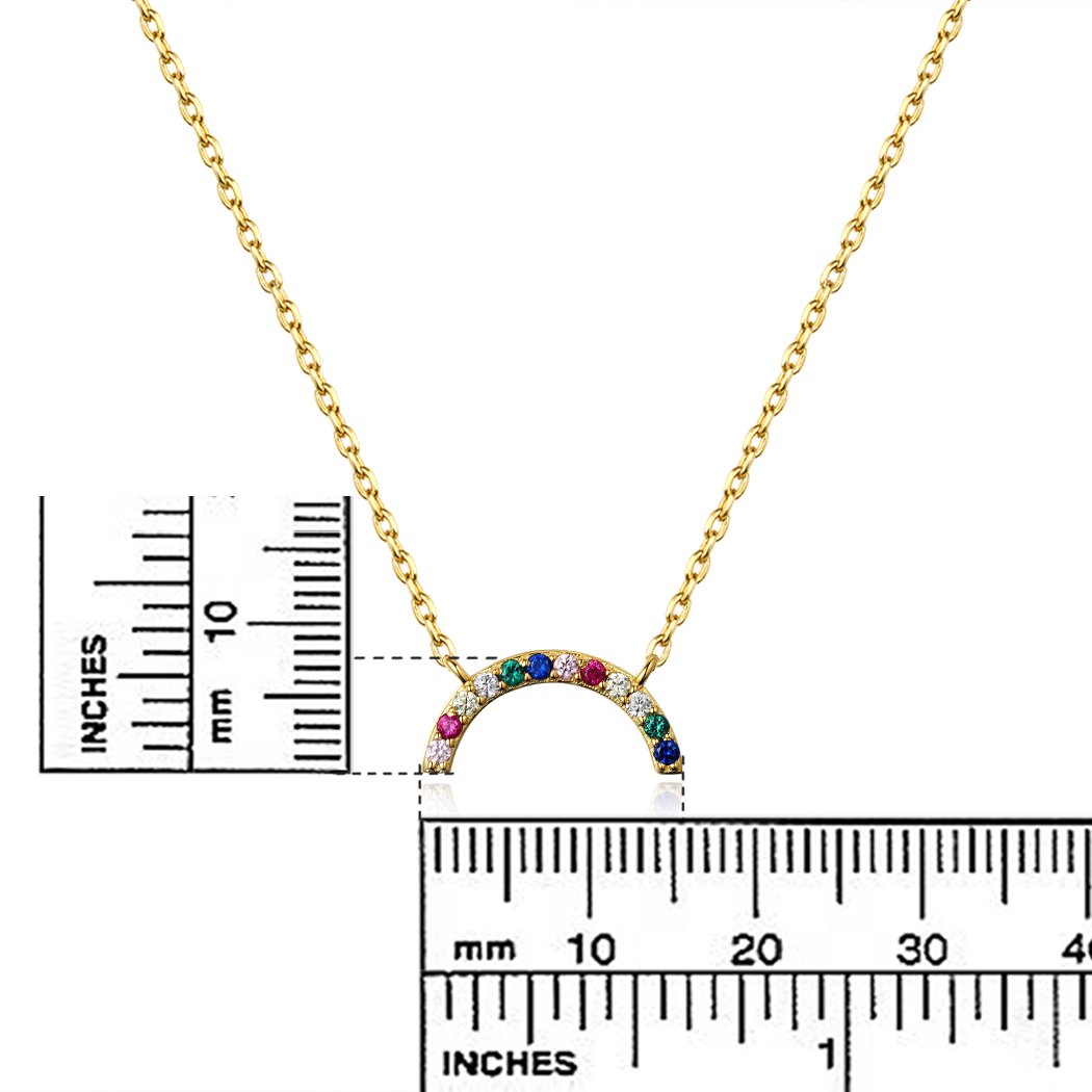 Rainbow Pendant Necklace — Sterling Silver with 18K Gold Vermeil