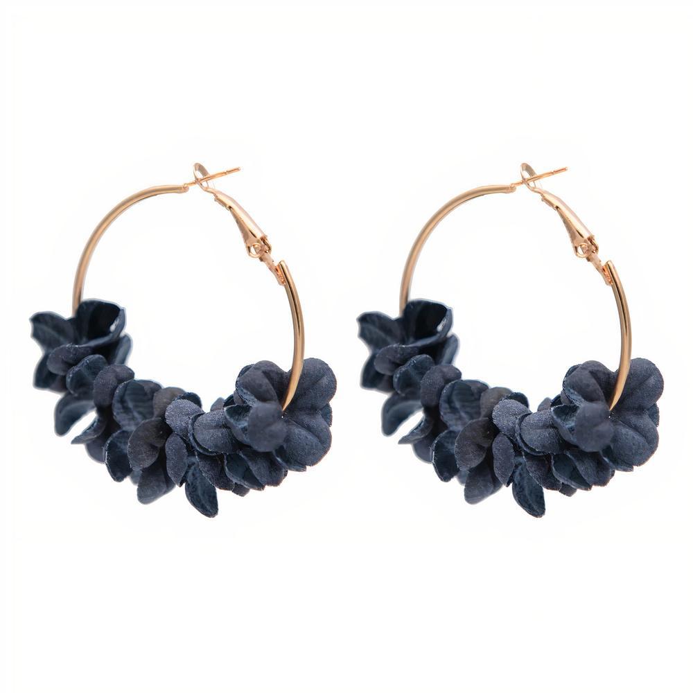 Floral Gold Hoop Earrings