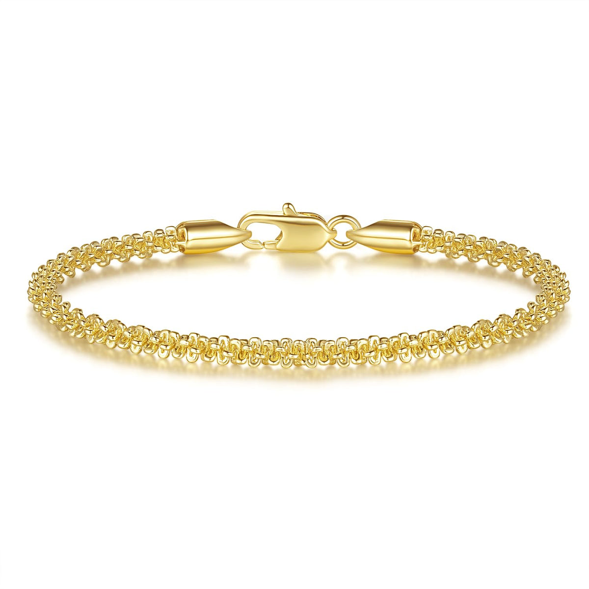 Gold Chain Bracelet — 14K Plated with Lobster Clasp