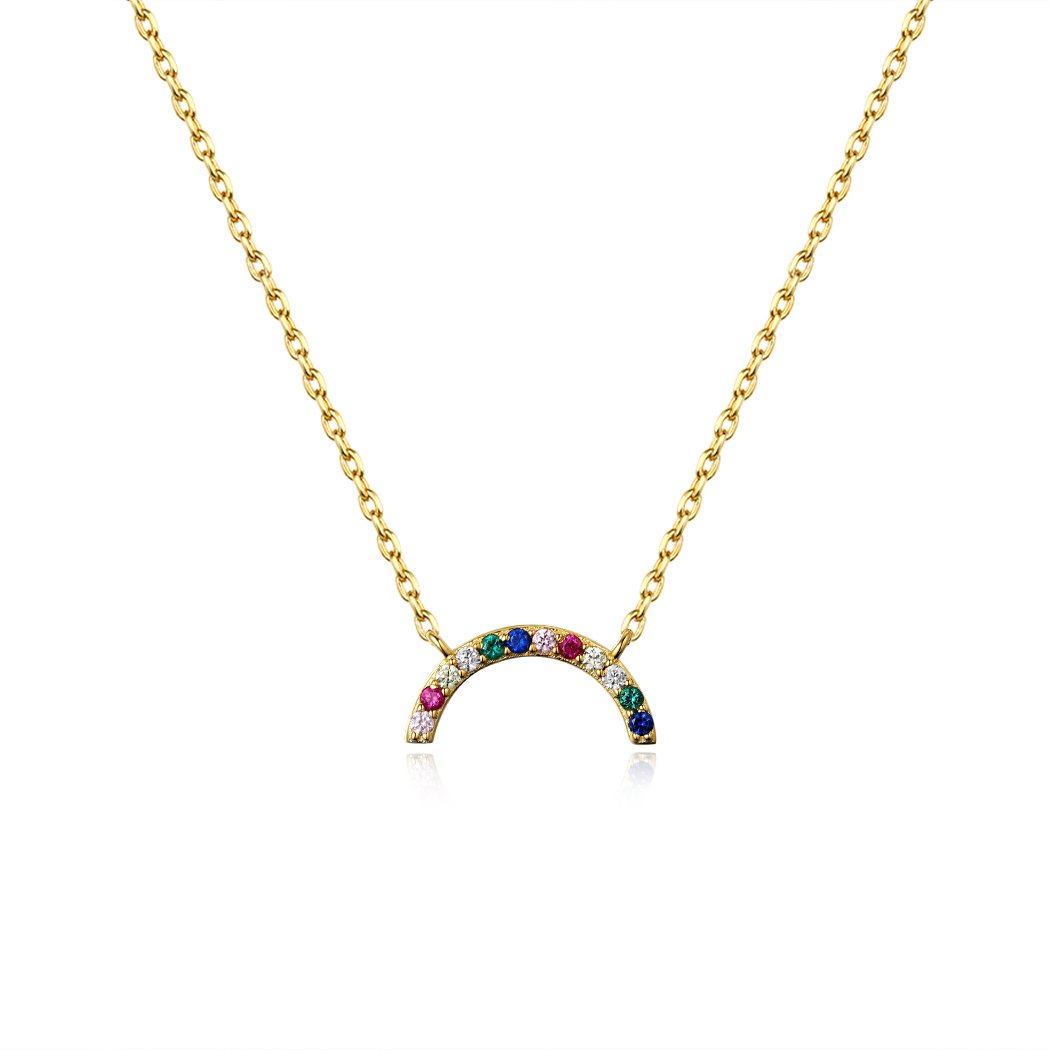 Rainbow Pendant Necklace — Sterling Silver with 18K Gold Vermeil