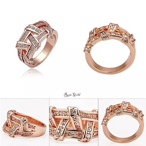 Cocktail Ring — Swarovski Crystals in Gold or Rose Gold
