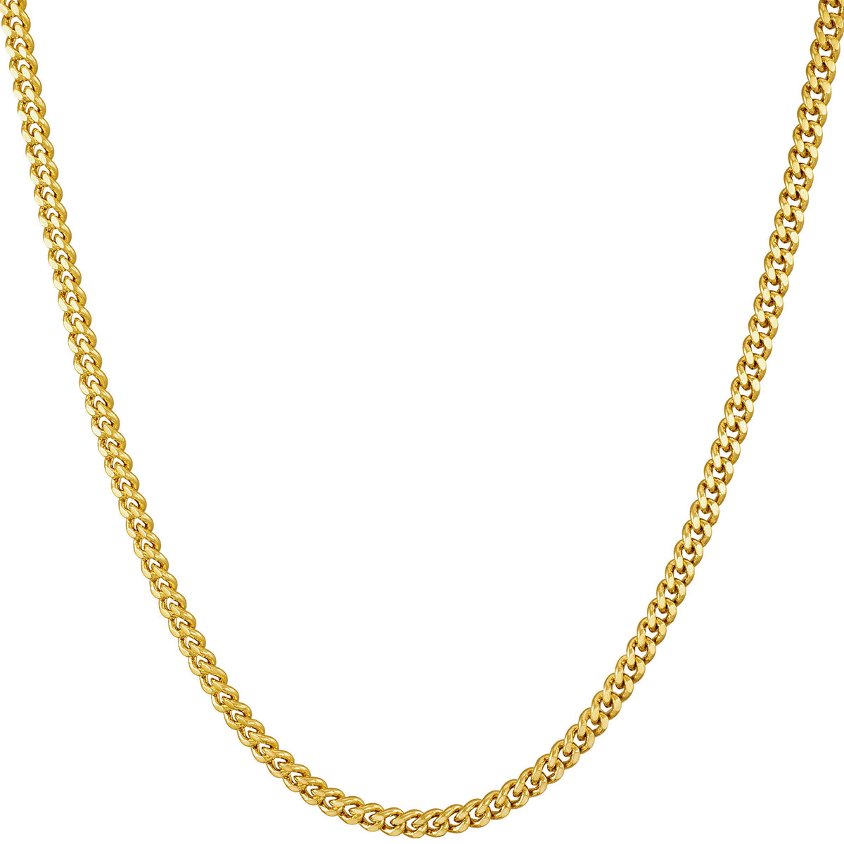 Curb Chain Necklace — 24K Gold Plated, Made in the USA