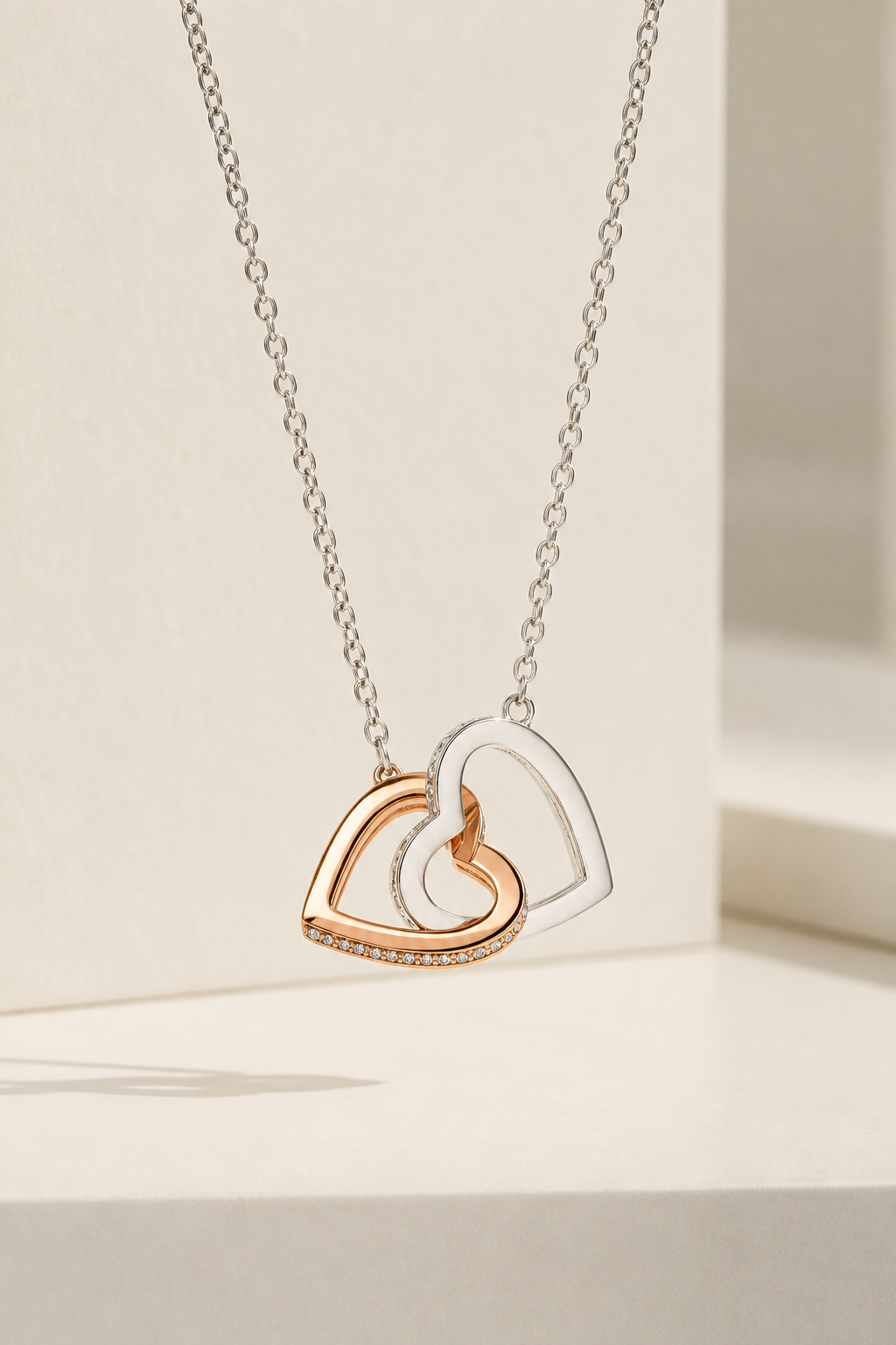 Linked — Interlocking Hearts Necklace