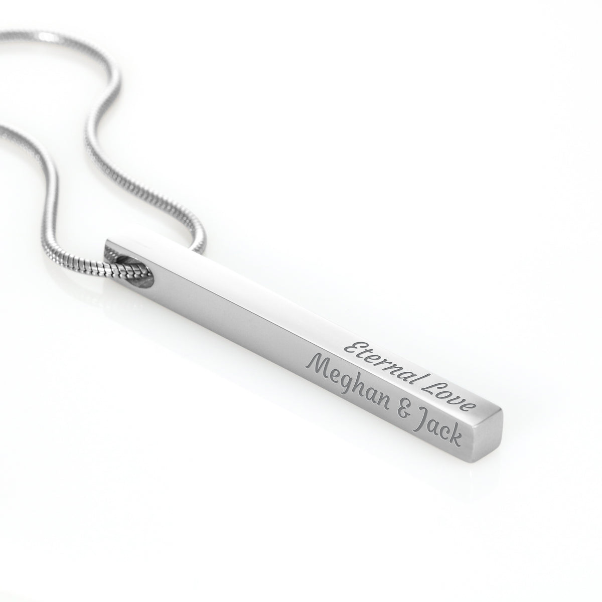 The Whole Story — Four-Sided Engraved Bar Necklace