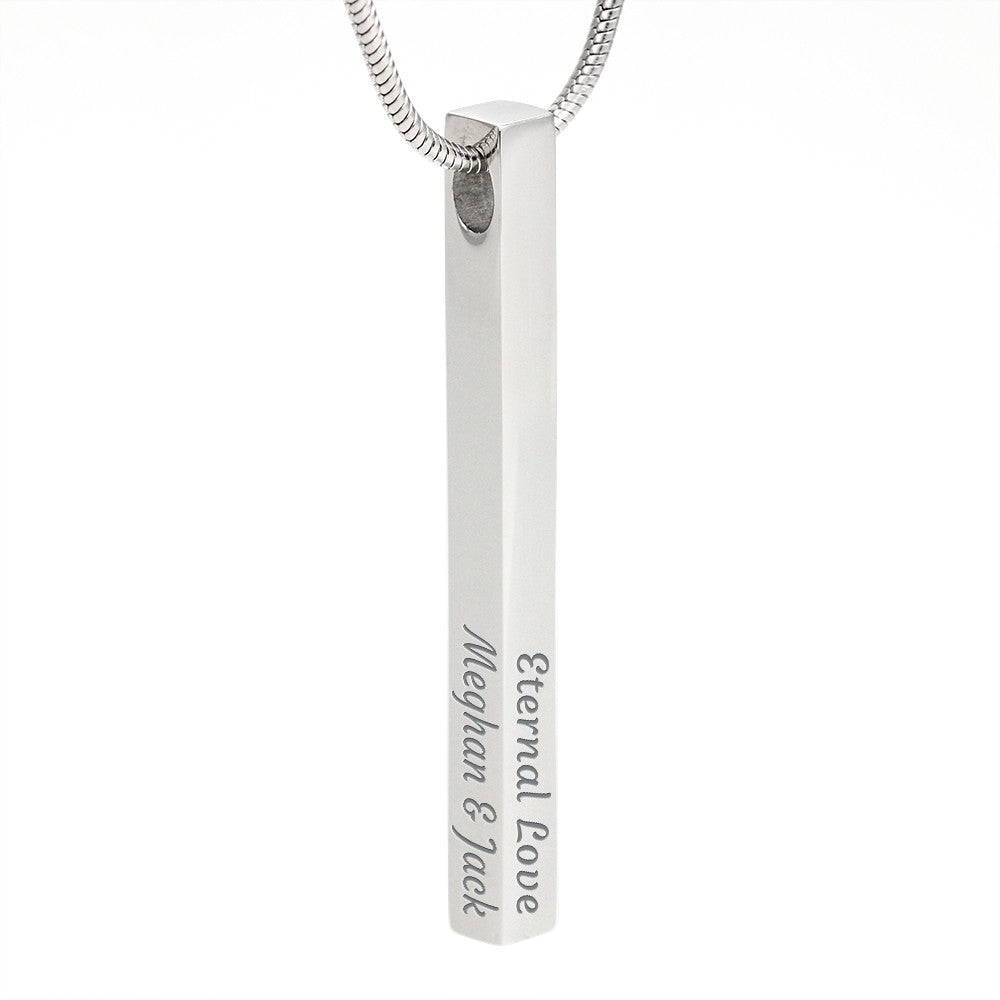 The Whole Story — Four-Sided Engraved Bar Necklace