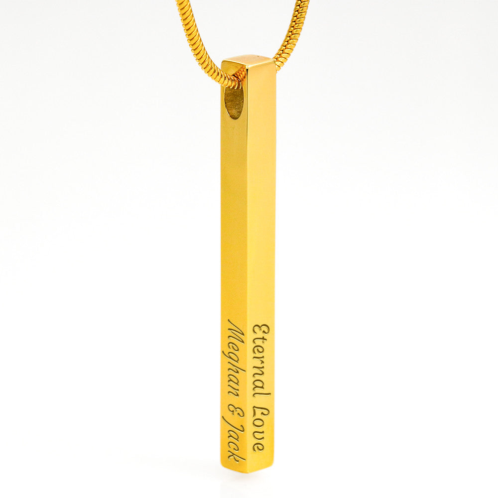 The Whole Story — Four-Sided Engraved Bar Necklace