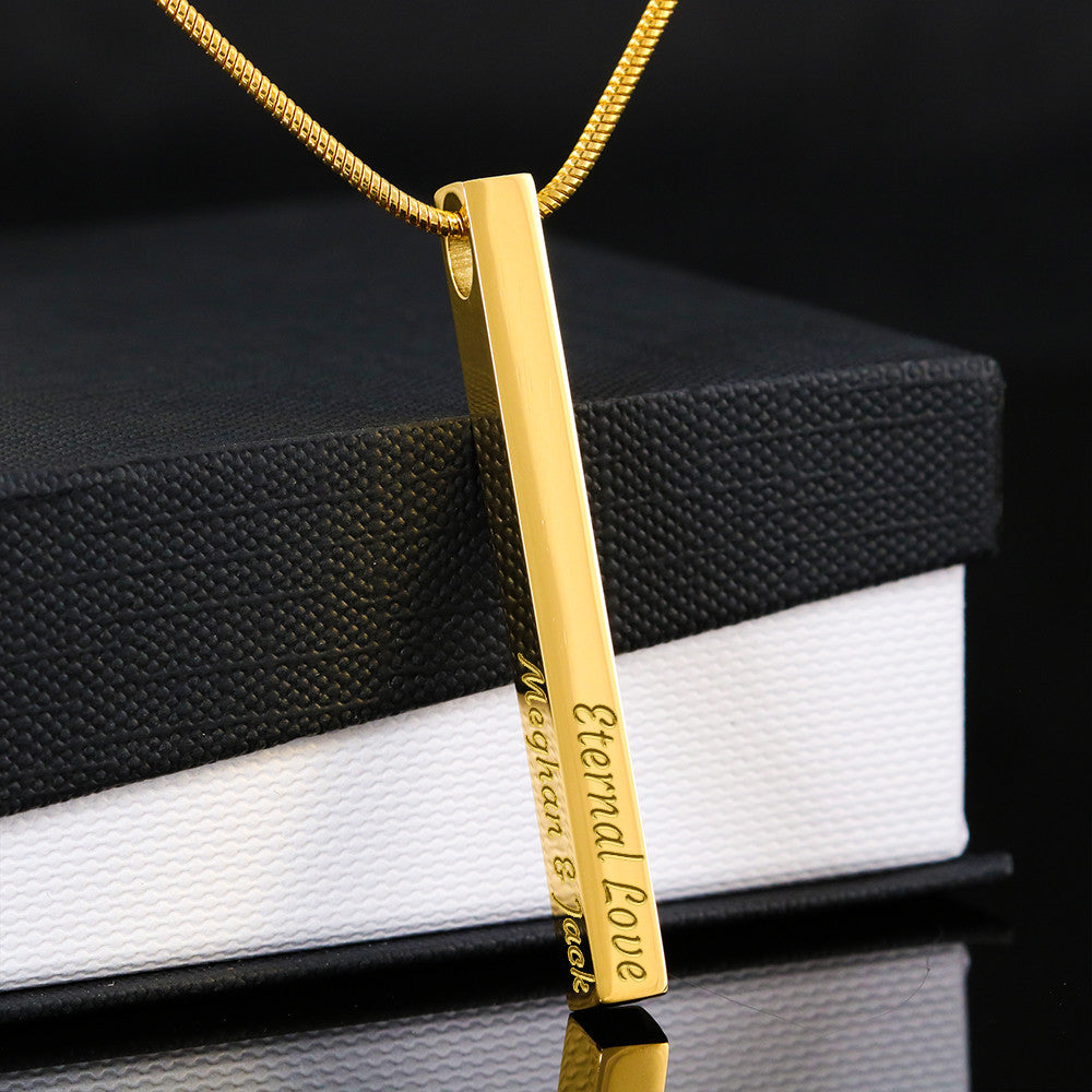 The Whole Story — Four-Sided Engraved Bar Necklace