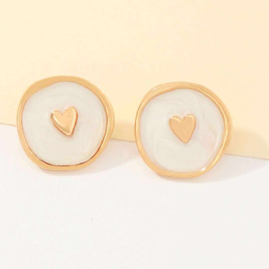 Celestial Heart White Earrings