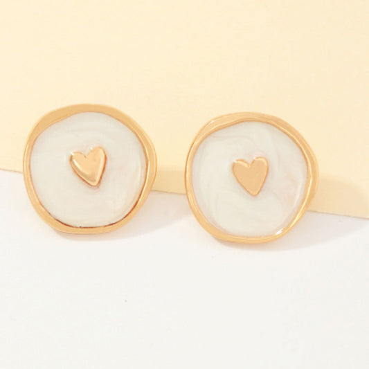 Celestial Heart White Earrings