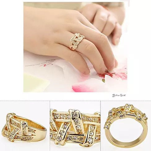 Cocktail Ring — Swarovski Crystals in Gold or Rose Gold