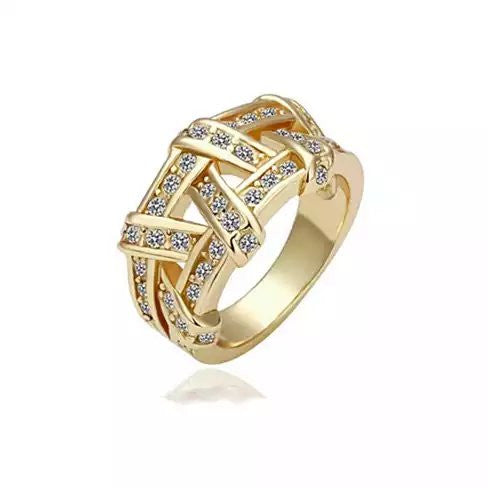 Cocktail Ring — Swarovski Crystals in Gold or Rose Gold