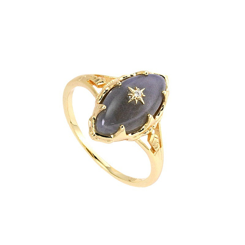 Labradorite Ring — Sterling Silver with 14K Gold Plating