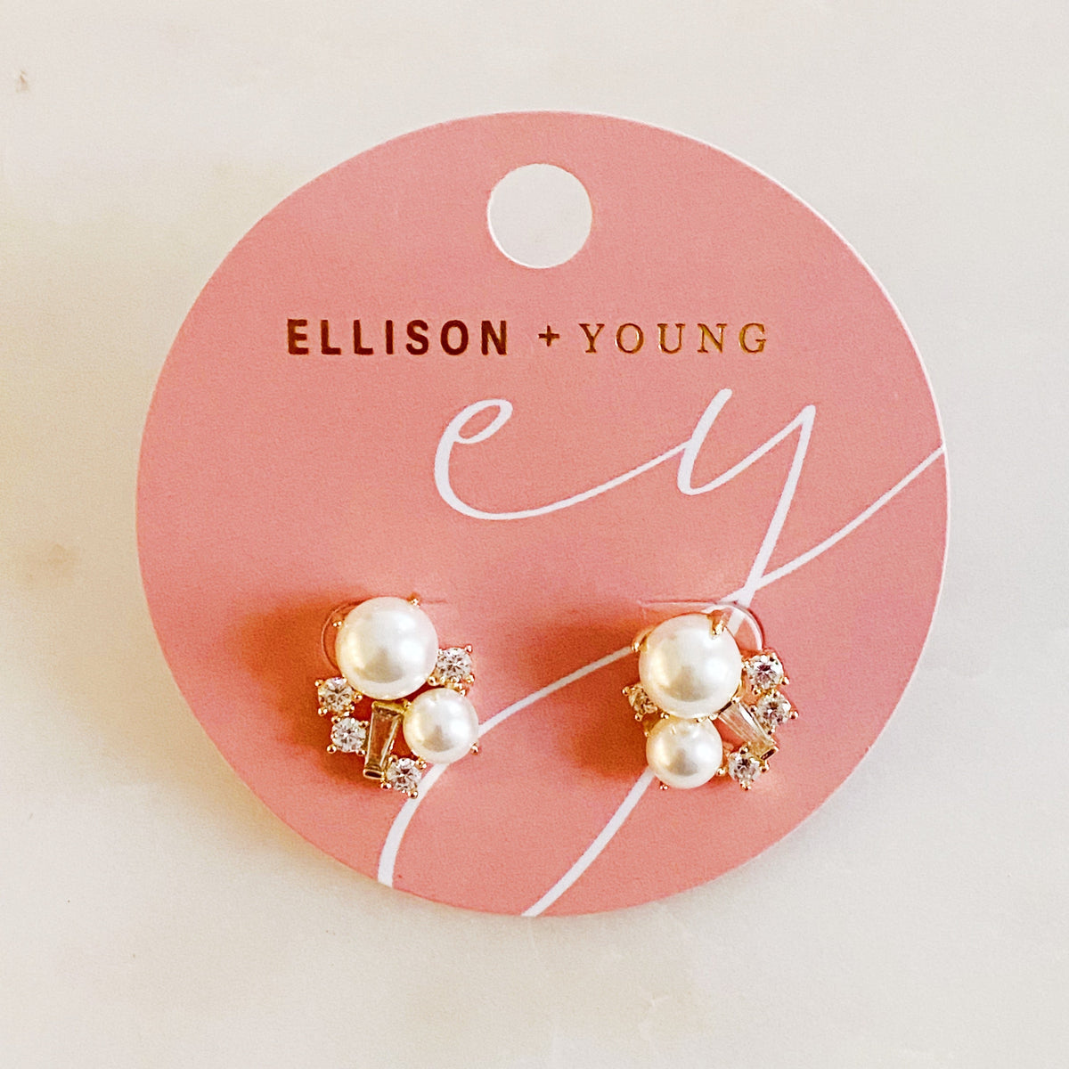 Pearl Cluster Studs — Cubic Zirconia and Pearls in 18K Gold Plating