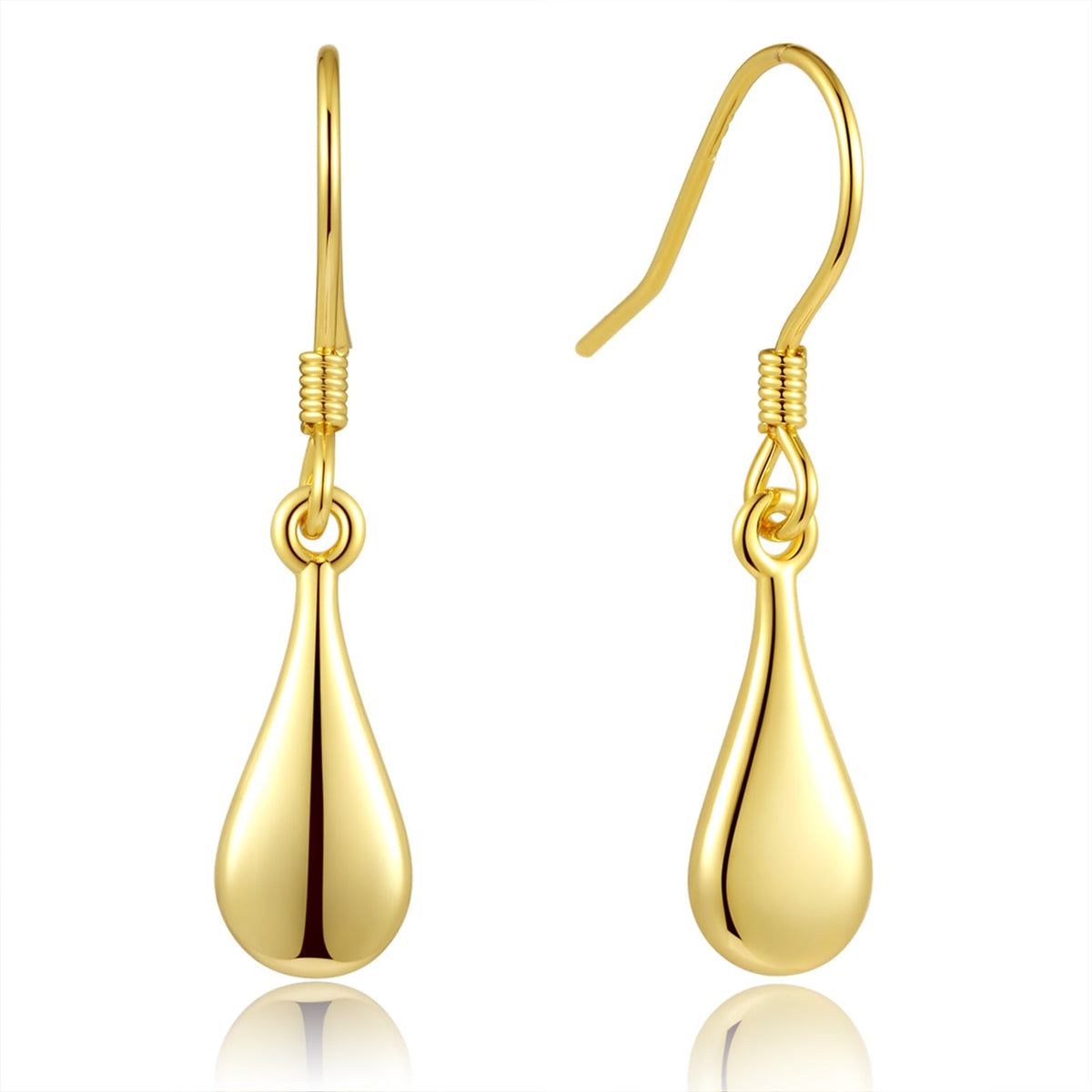 Teardrop Dangle Earrings — Slim Gold Drops on a Fine Hook