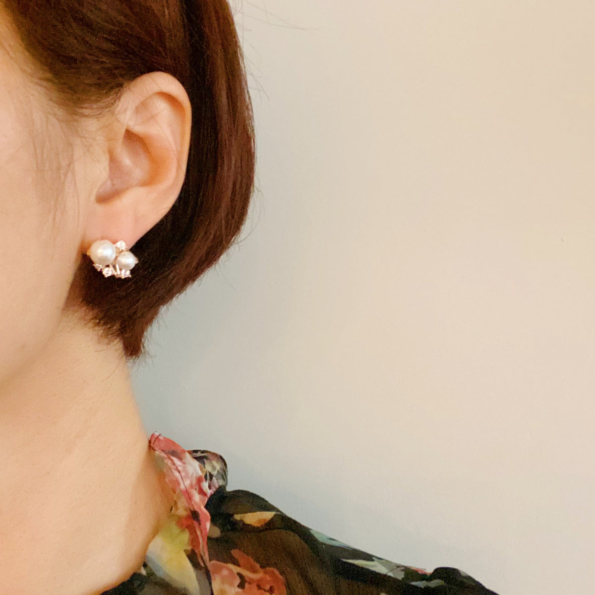 Pearl Cluster Studs — Cubic Zirconia and Pearls in 18K Gold Plating