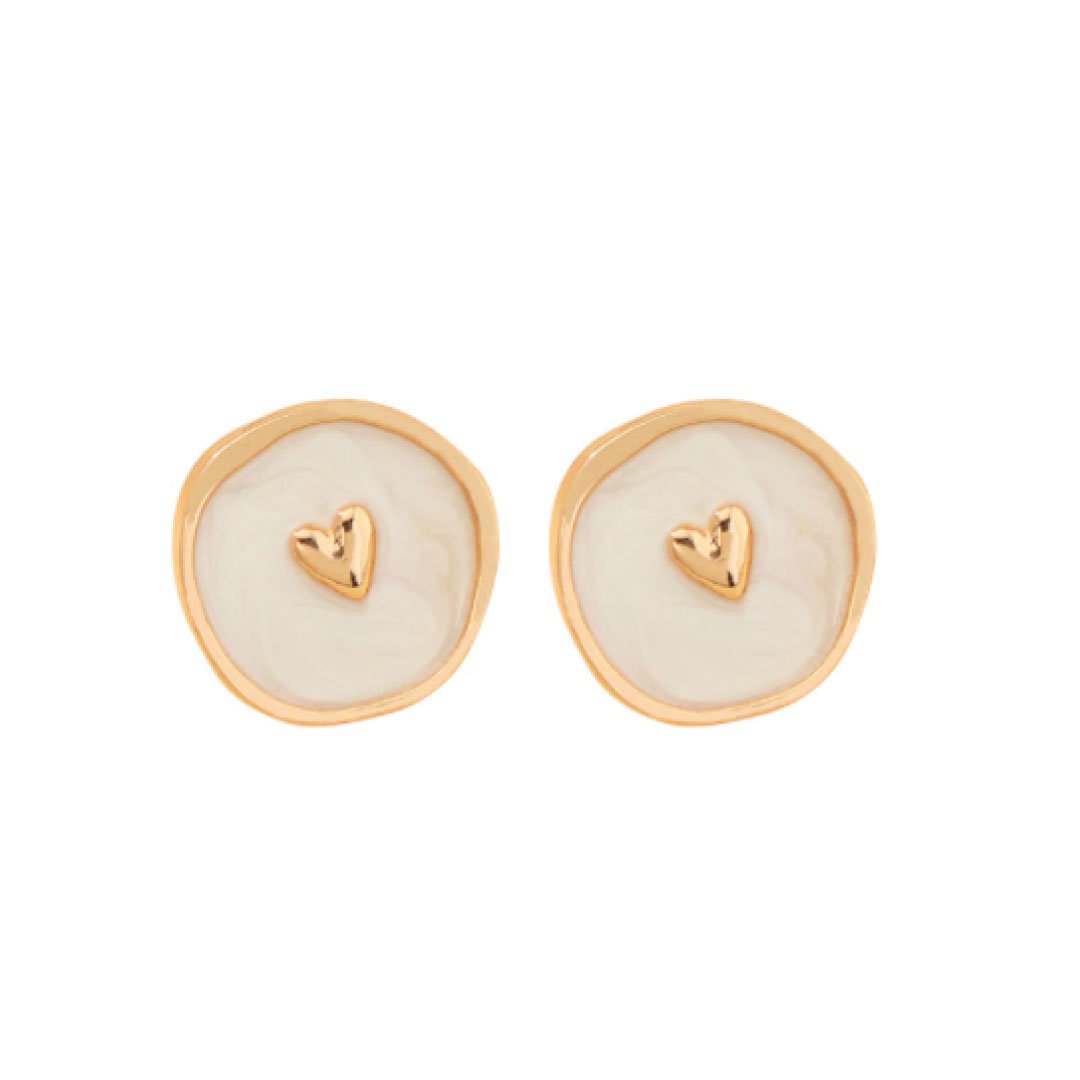 Celestial Heart White Earrings