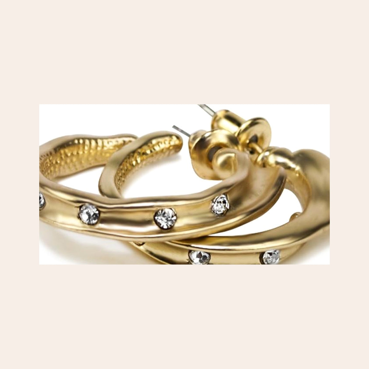 Zirconia Gold Hoops — Pavé Crystal Huggies in 18K Gold