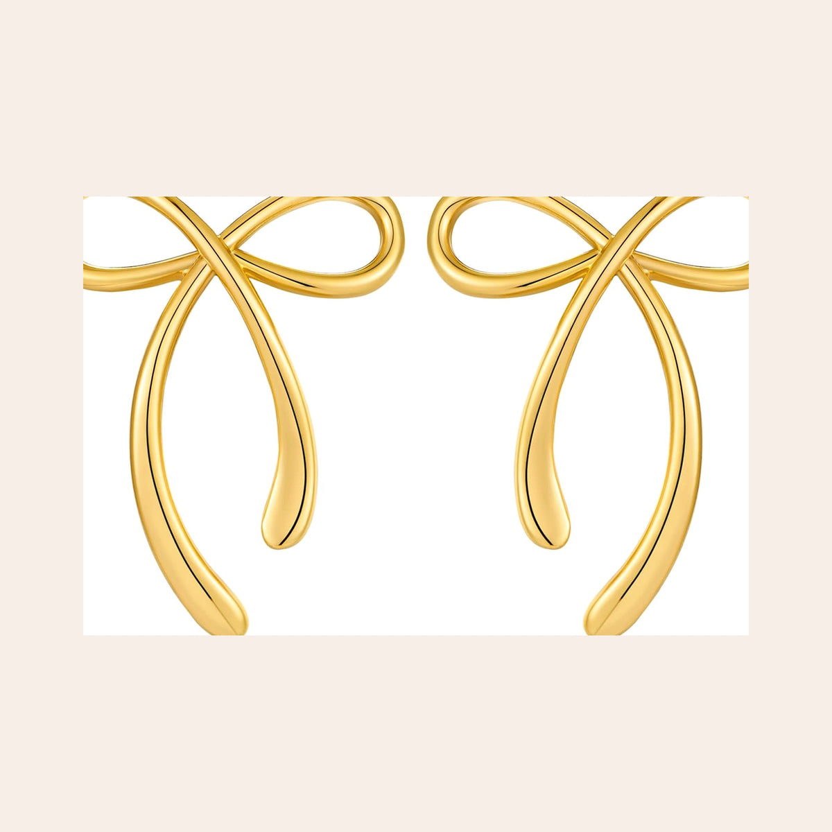 Gold Bow Earrings — Oversized Ribbon Studs with Trailing Tails
