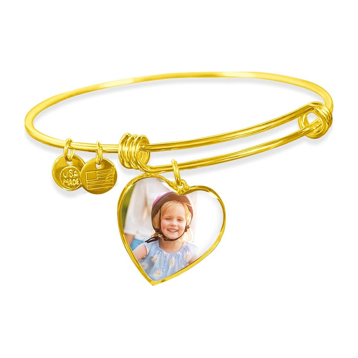 Photo heart bangle