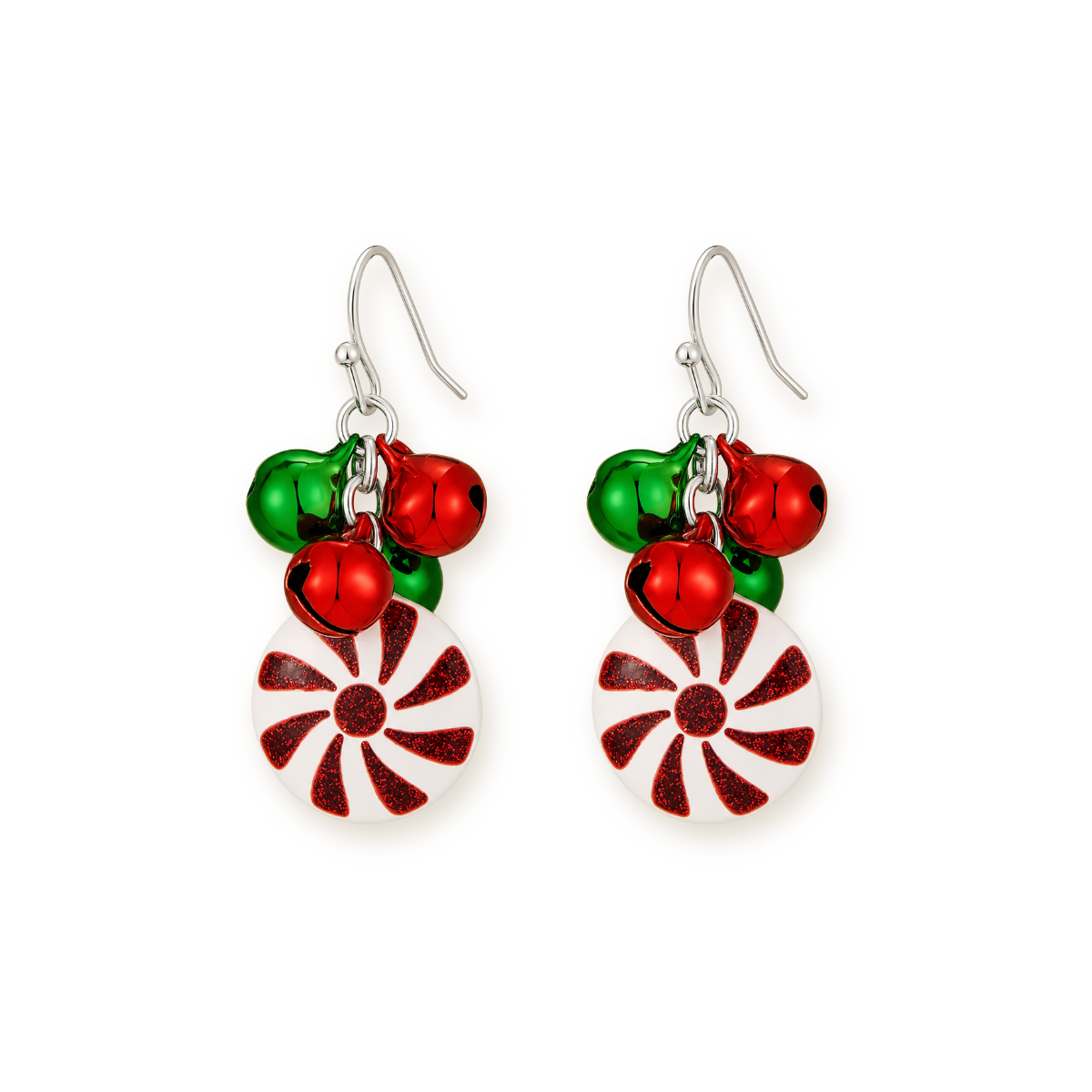 Jingle Bell Earrings — Red and Green Christmas Drops