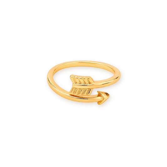 Arrow Wrap Ring — Adjustable Band in Gold, Rose Gold or Silver