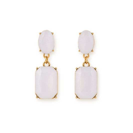 Bohemian Drop Earrings — Faceted Crystal in Antique Gold