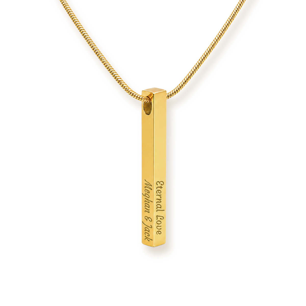 The Whole Story — Four-Sided Engraved Bar Necklace