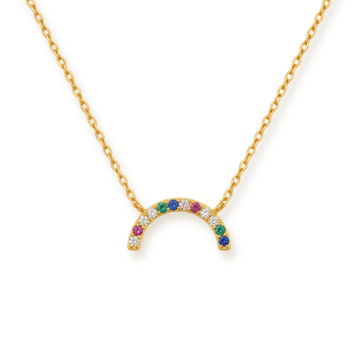 Rainbow Pendant Necklace — Sterling Silver with 18K Gold Vermeil