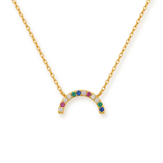 Rainbow Pendant Necklace — Sterling Silver with 18K Gold Vermeil