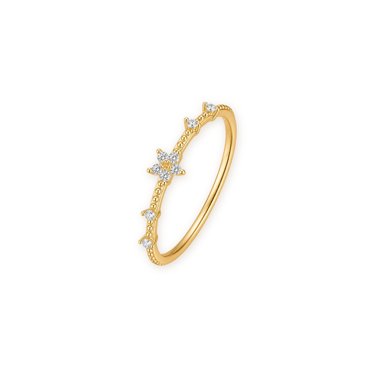 Star Stacking Ring — Dainty 14K Gold Plated Band