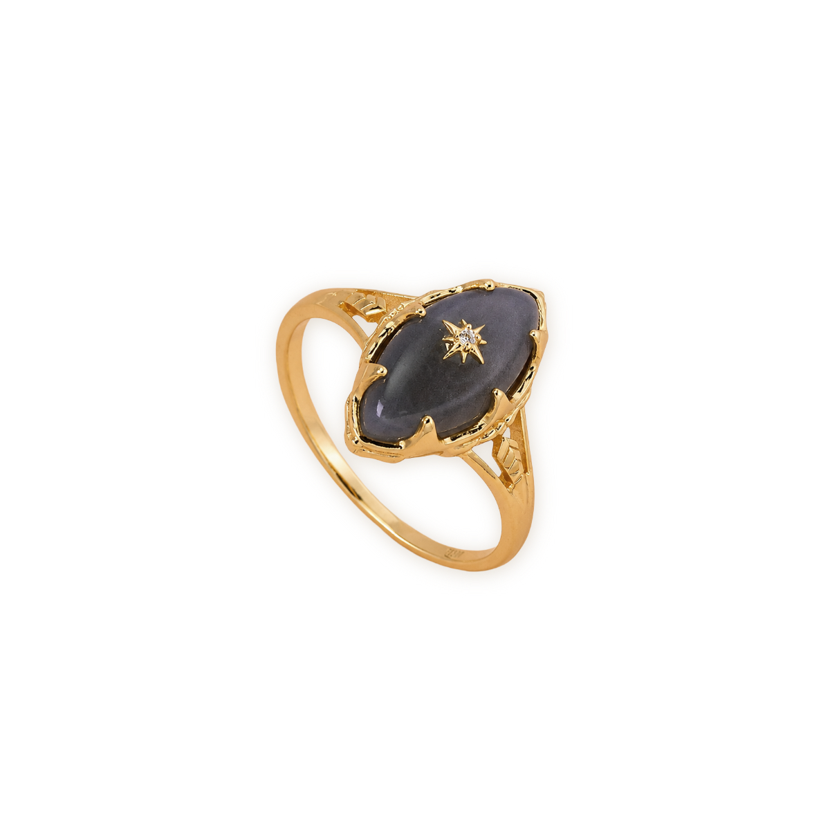Labradorite Ring — Sterling Silver with 14K Gold Plating
