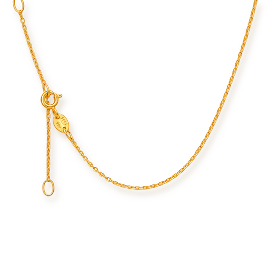 Adjustable Thin Chain Necklace — 1.1mm Sterling Silver in Gold