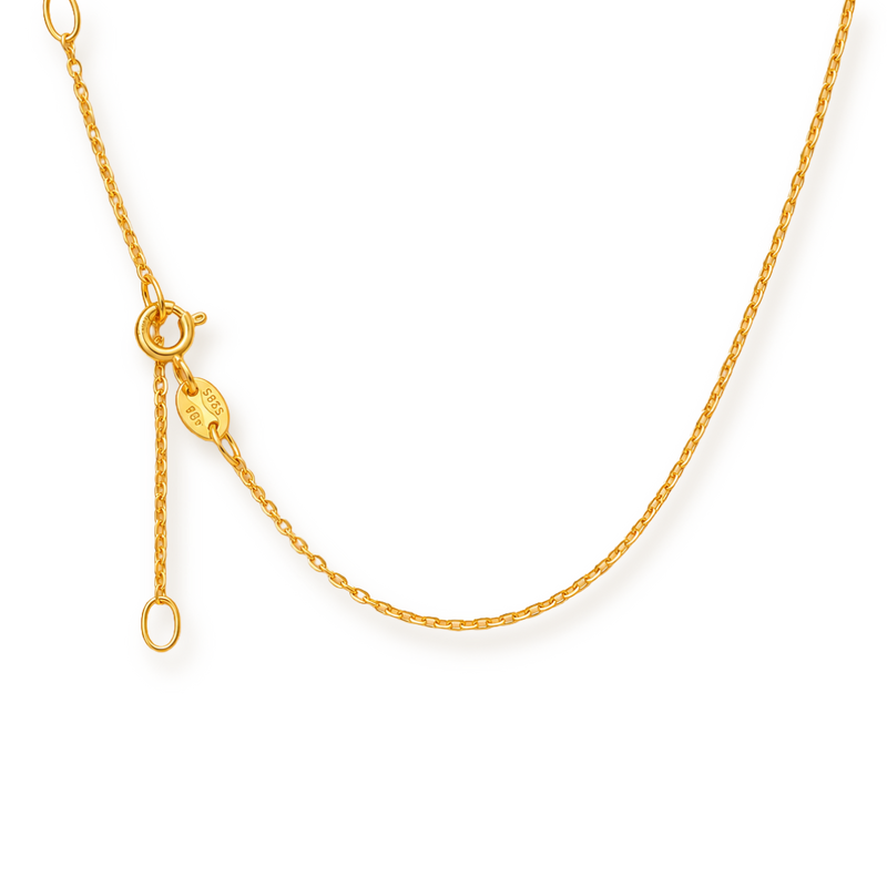 Adjustable Thin Chain Necklace — 1.1mm Sterling Silver in Gold