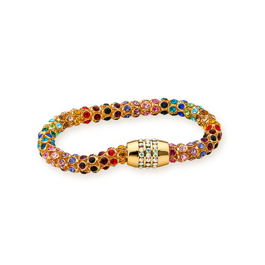 Rainbow Crystal Bracelet — Magnetic Clasp in 18K Gold