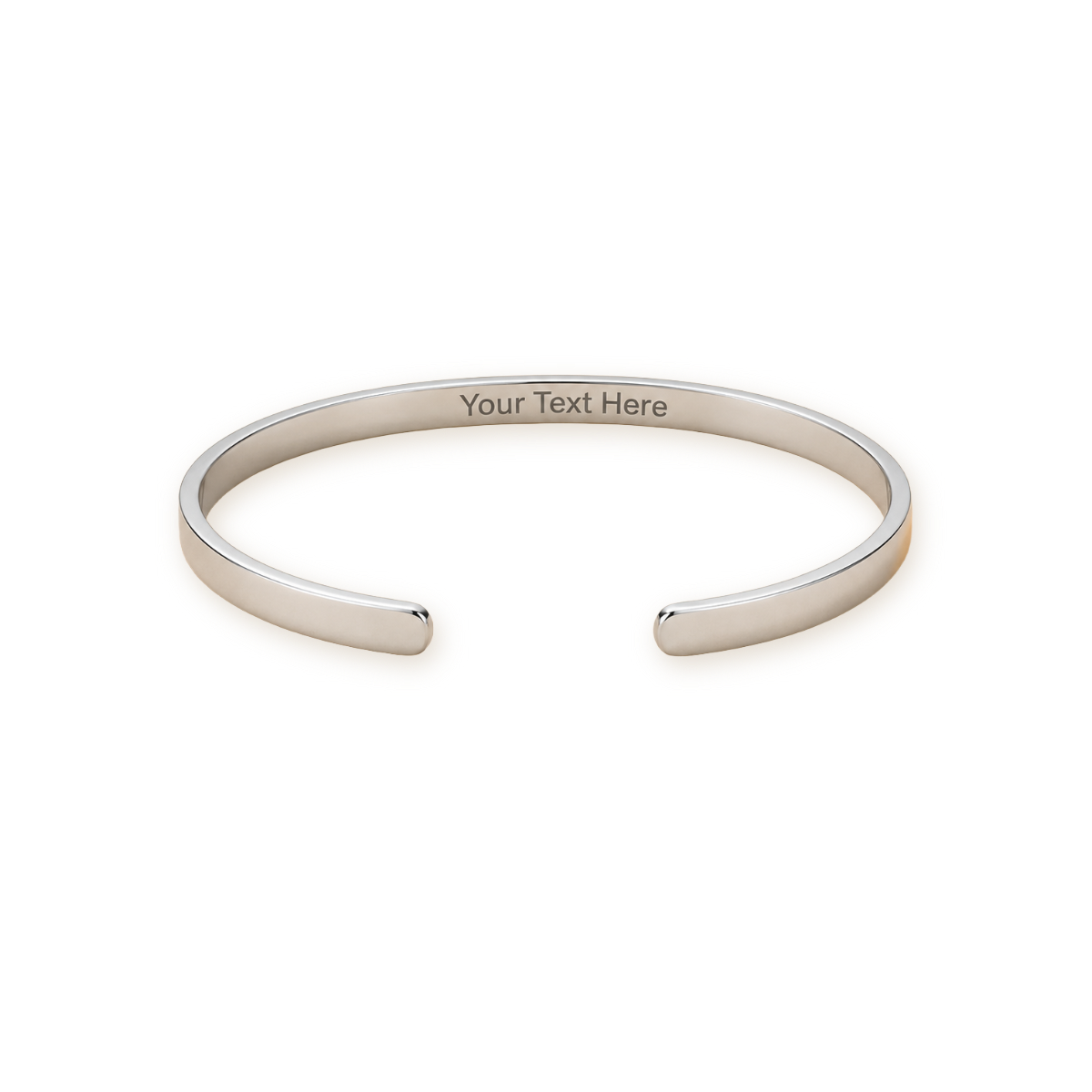 Engraved cuff bracelet in stainless steel