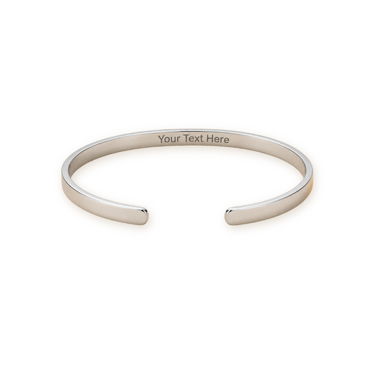 Engraved cuff bracelet in stainless steel