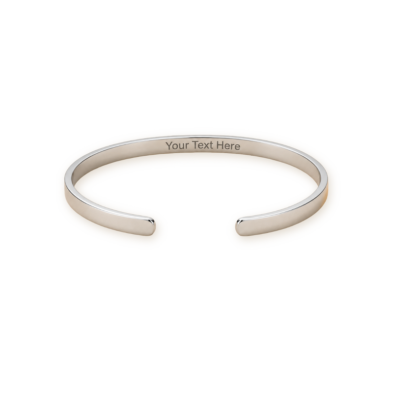 Engraved cuff bracelet in stainless steel
