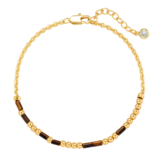 Morse Code Bracelet — Tiger Eye Beads with a Hidden Message